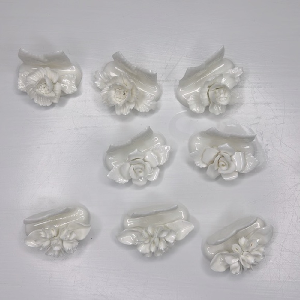 Vintage Coalport 💐 Bone China Floral Name Card Holders Mismatched Set of 8 - Picture 14 of 16